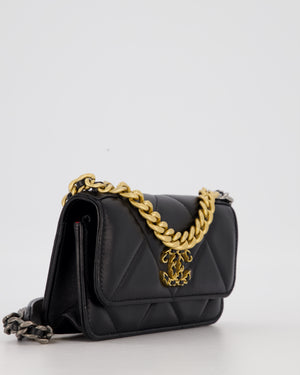 Chanel 19 Black Wallet On Chain in Lambskin Leather with Mixed Gold Hardware
