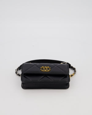 Chanel 19 Black Wallet On Chain in Lambskin Leather with Mixed Gold Hardware