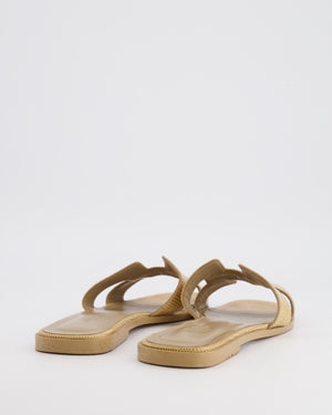 Hermès Oran Sandals in Beige Exotic Lizard Leather Size EU 41