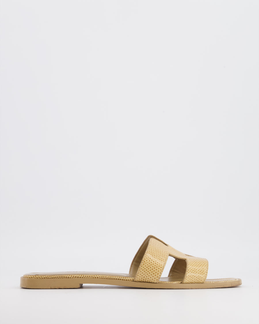 Hermès Oran Sandals in Beige Exotic Lizard Leather Size EU 41