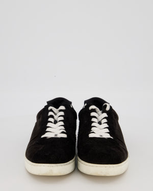 Chanel CC Logo Trainers in Black Suede Size EU 40