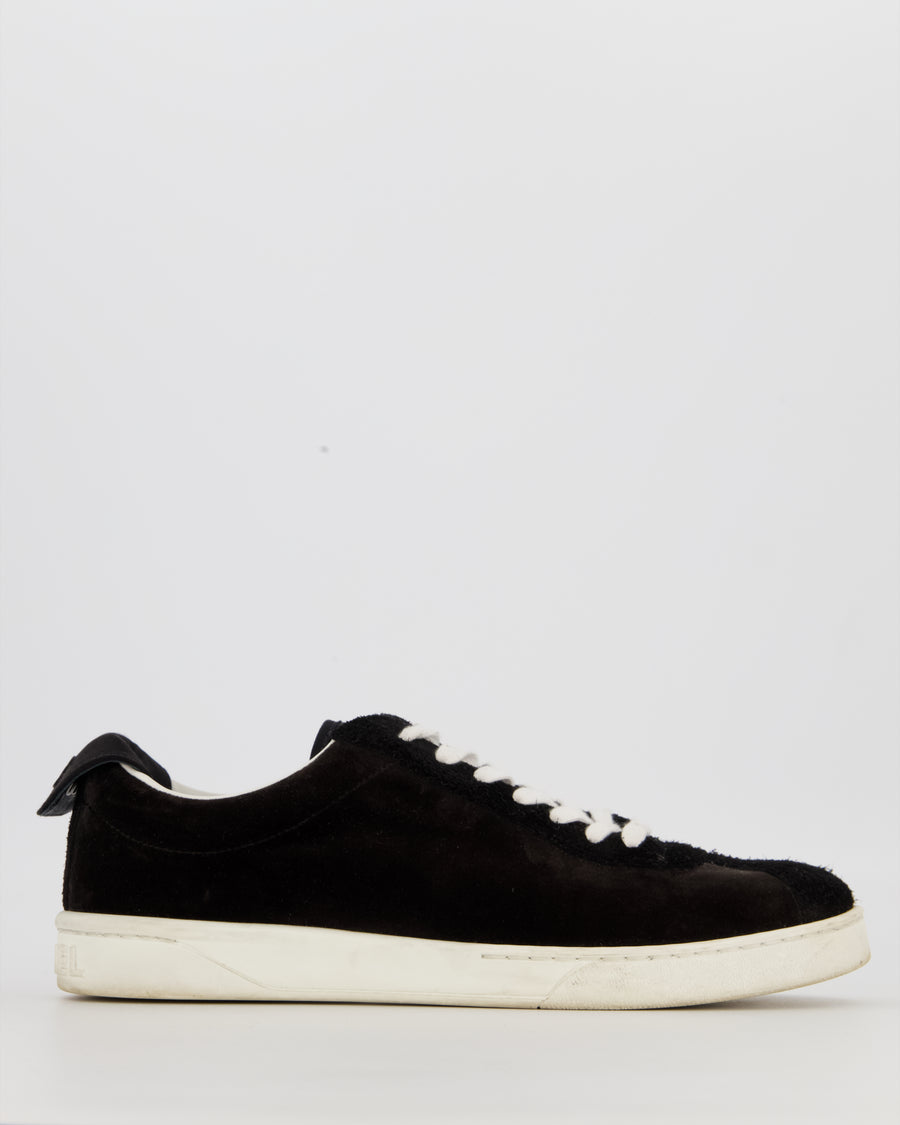Chanel CC Logo Trainers in Black Suede Size EU 40