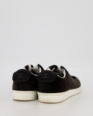 Chanel CC Logo Trainers in Black Suede Size EU 40