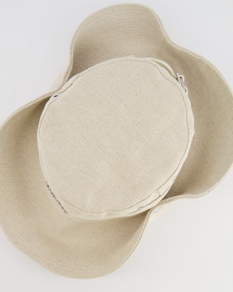 Jacquemus Beige Le Bob De-Nîmes Bucket Hat with Adjustable Drawstring