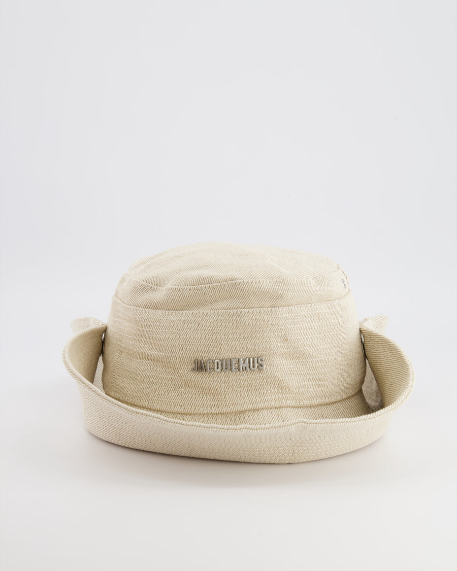 Jacquemus Beige Le Bob De-Nîmes Bucket Hat with Adjustable Drawstring