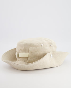 Jacquemus Beige Le Bob De-Nîmes Bucket Hat with Adjustable Drawstring