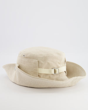 Jacquemus Beige Le Bob De-Nîmes Bucket Hat with Adjustable Drawstring