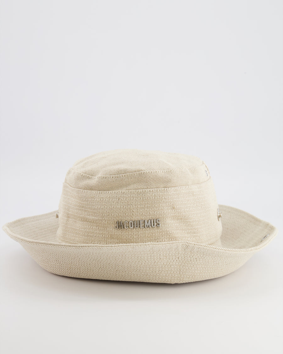 Jacquemus Beige Le Bob De-Nîmes Bucket Hat with Adjustable Drawstring