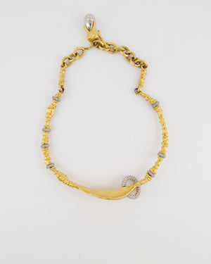 Schiaparelli Brushed Gold Surrealist Lips Choker with Molded Mouth Centerpiece and Crystal Embellished Piercing and Ring Details