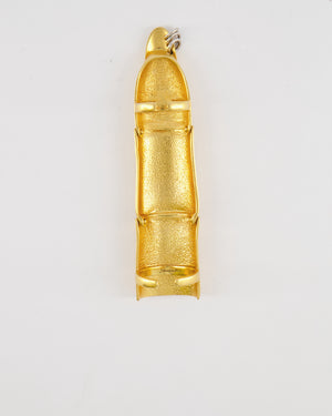 Schiaparelli Hammered Gold Brass Articulated Finger Ring with Silver Rings Detail Size 54