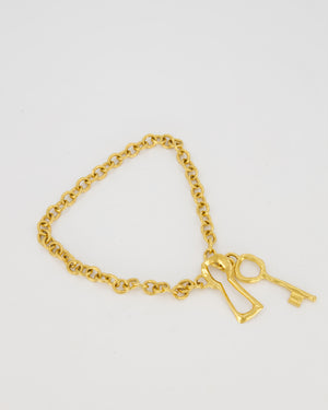 Schiaparelli Gold Key Hole Long Necklace