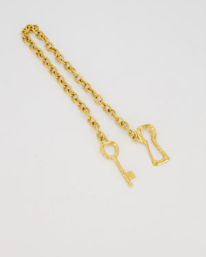 Schiaparelli Gold Key Hole Long Necklace