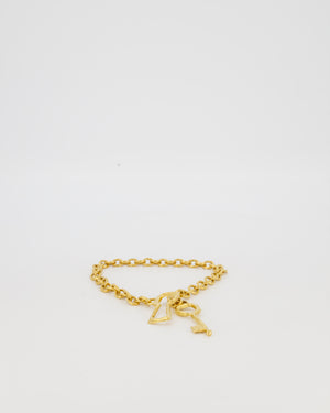 Schiaparelli Gold Key Hole Long Necklace