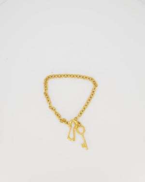 Schiaparelli Gold Key Hole Long Necklace