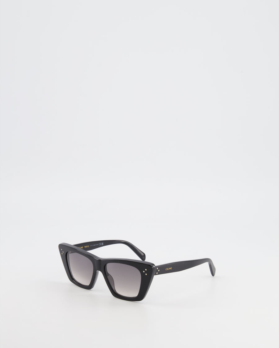 Céline Black Edge Sunglasses with Gradient Lenses and Gold Logo Detail