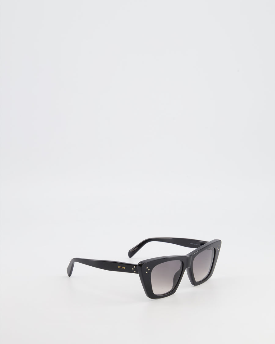 Céline Black Edge Sunglasses with Gradient Lenses and Gold Logo Detail