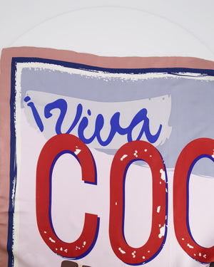 Chanel Vintage Multi-Colour Viva Coco Cuba Libre Graphic Silk Scarf with CC Logo Print Detail