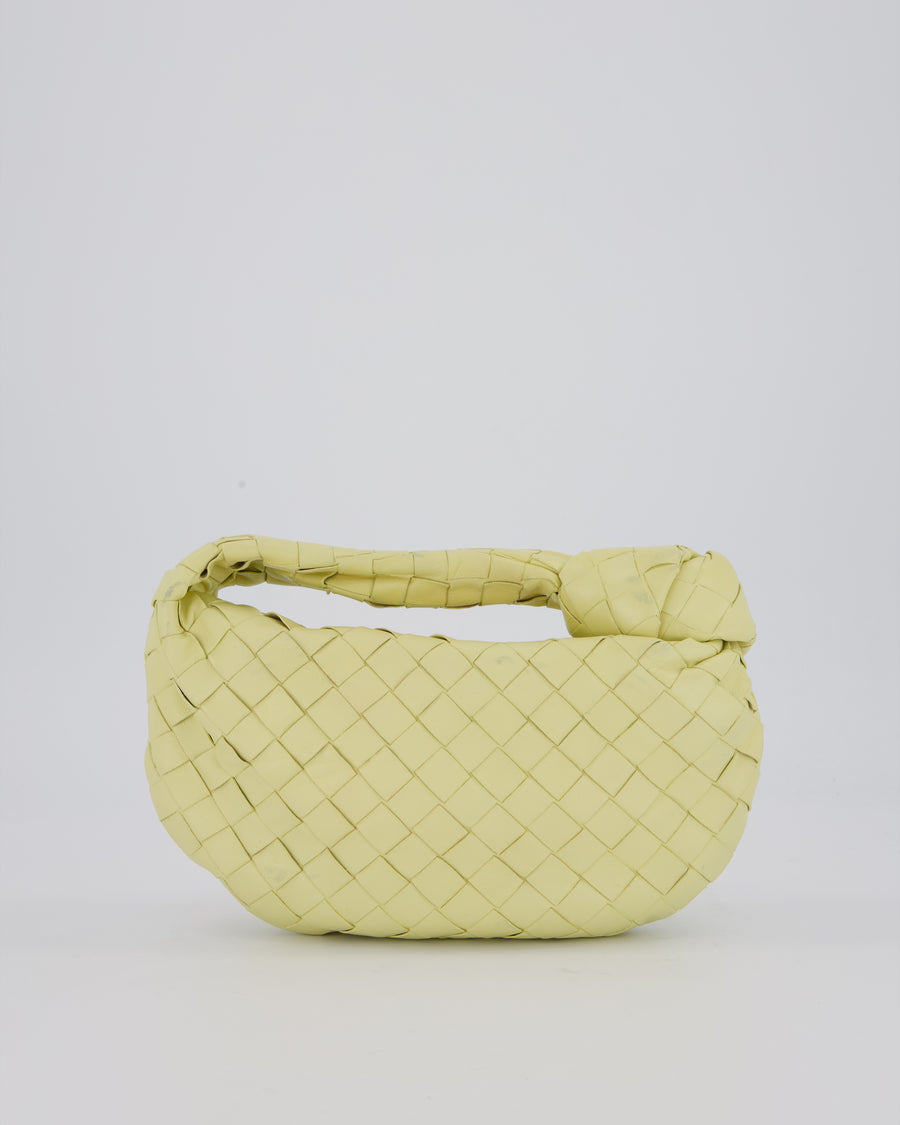 Bottega Veneta Yellow Mini Jodie Bag in Intrecciato Leather with Silver Hardware