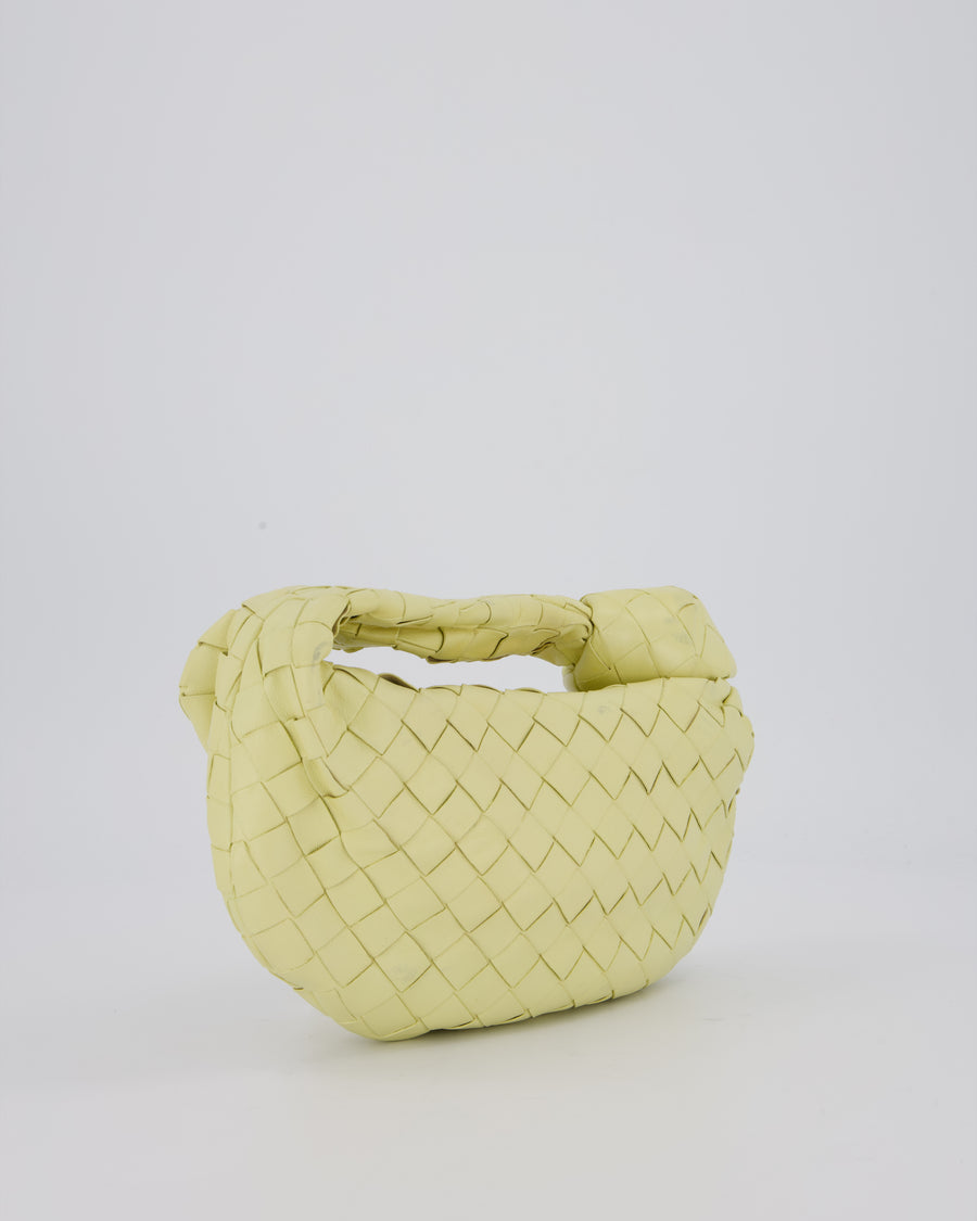 Bottega Veneta Yellow Mini Jodie Bag in Intrecciato Leather with Silver Hardware