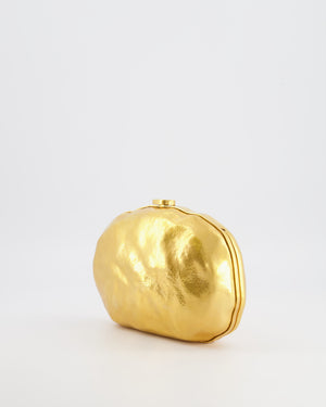 Schiaparelli Pierced Mouth Bijoux Minaudière Clutch Bag in Gold with Crystal Embellished Piercing Detail