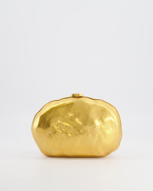 Schiaparelli Pierced Mouth Bijoux Minaudière Clutch Bag in Gold with Crystal Embellished Piercing Detail
