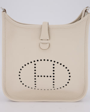*HOT & RARE* Hermès Evelyne III 23 Bag in Craie Taurillon Clemence Leather with Palladium Hardware