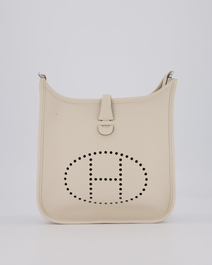 *HOT & RARE* Hermès Evelyne III 23 Bag in Craie Taurillon Clemence Leather with Palladium Hardware