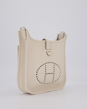 *HOT & RARE* Hermès Evelyne III 23 Bag in Craie Taurillon Clemence Leather with Palladium Hardware