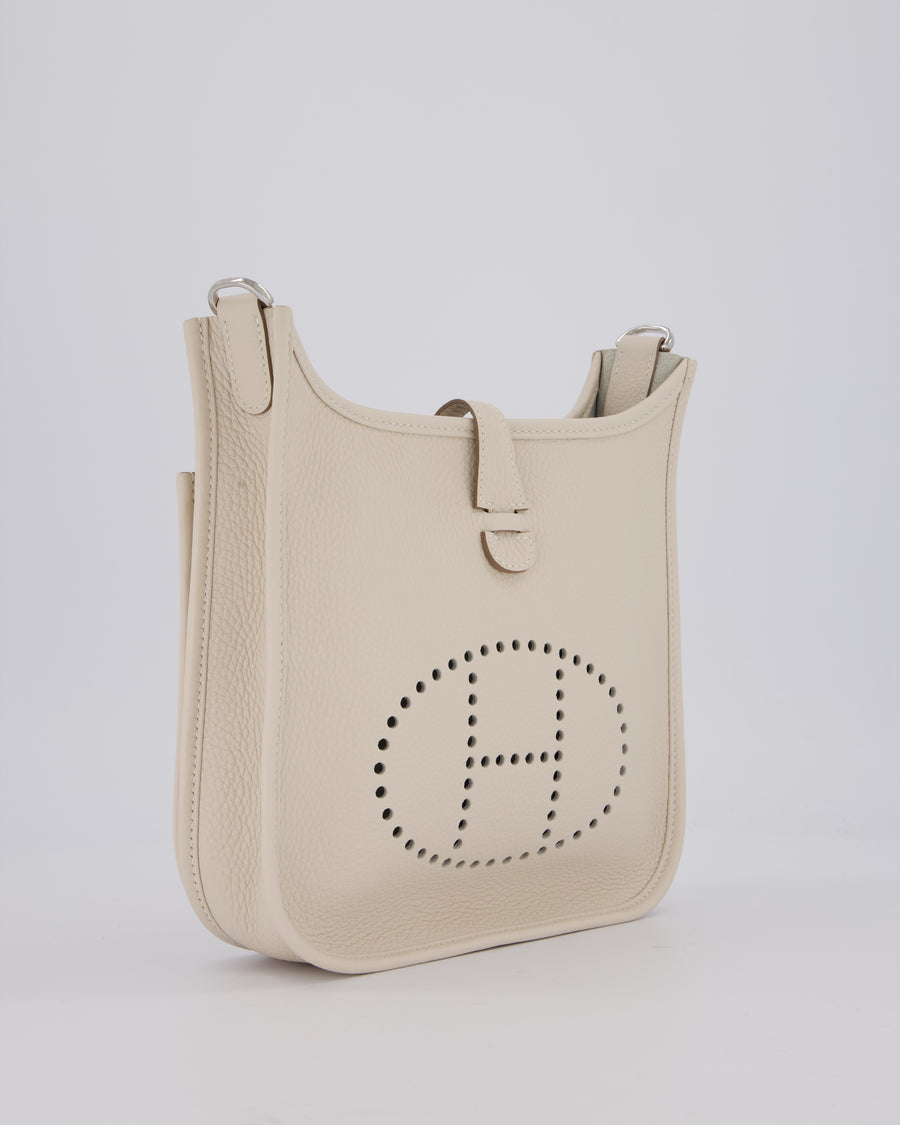 *HOT & RARE* Hermès Evelyne III 23 Bag in Craie Taurillon Clemence Leather with Palladium Hardware