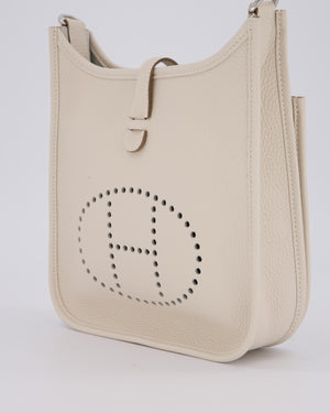 *HOT & RARE* Hermès Evelyne III 23 Bag in Craie Taurillon Clemence Leather with Palladium Hardware