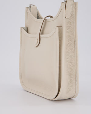 *HOT & RARE* Hermès Evelyne III 23 Bag in Craie Taurillon Clemence Leather with Palladium Hardware