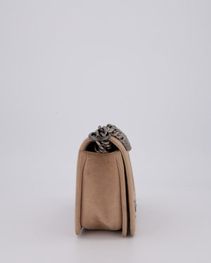 Chanel Medium Boy Bag in Beige Nubuck Leather with Gunmetal Hardware