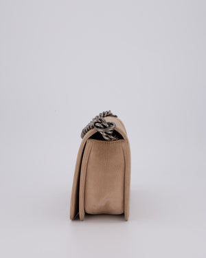 Chanel Medium Boy Bag in Beige Nubuck Leather with Gunmetal Hardware