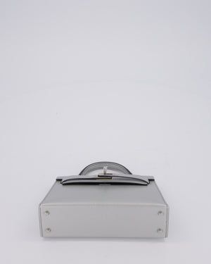 *SUPER RARE & HOT* Hermès Mini Kelly II 20 Bag in Metallic Argent Chèvre Chamkila Leather with Palladium Hardware