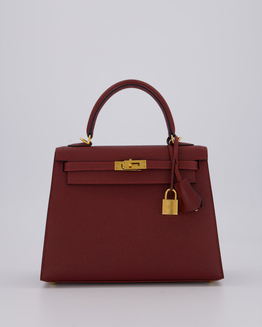 *SUPER RARE* Hermès Kelly 25 Sellier Bag in Rouge H Epsom Leather with Gold Hardware