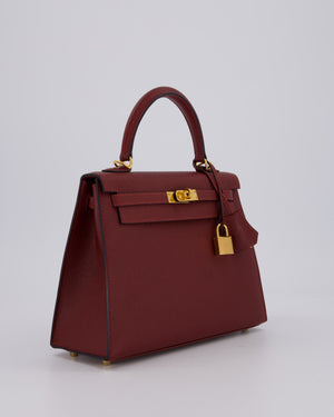 *SUPER RARE* Hermès Kelly 25 Sellier Bag in Rouge H Epsom Leather with Gold Hardware