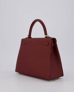 *SUPER RARE* Hermès Kelly 25 Sellier Bag in Rouge H Epsom Leather with Gold Hardware