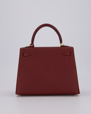 *SUPER RARE* Hermès Kelly 25 Sellier Bag in Rouge H Epsom Leather with Gold Hardware
