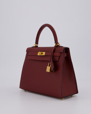 *SUPER RARE* Hermès Kelly 25 Sellier Bag in Rouge H Epsom Leather with Gold Hardware