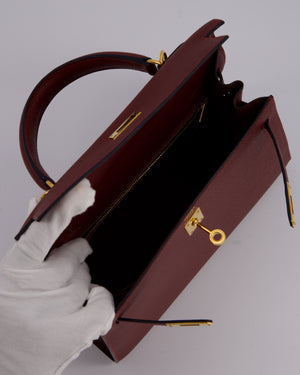 *SUPER RARE* Hermès Kelly 25 Sellier Bag in Rouge H Epsom Leather with Gold Hardware