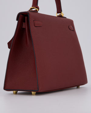 *SUPER RARE* Hermès Kelly 25 Sellier Bag in Rouge H Epsom Leather with Gold Hardware