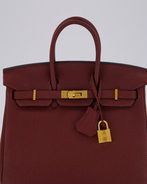Hermès Birkin 25 Retourne Bag in Rouge H Togo Leather with Gold Hardware