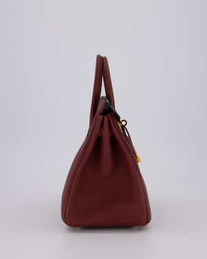 Hermès Birkin 25 Retourne Bag in Rouge H Togo Leather with Gold Hardware