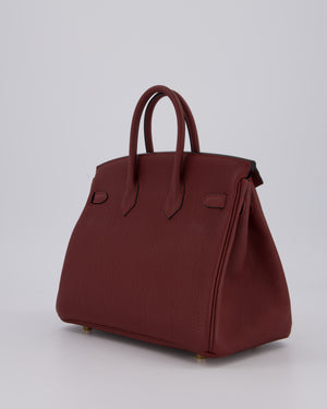 Hermès Birkin 25 Retourne Bag in Rouge H Togo Leather with Gold Hardware