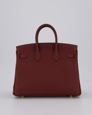 Hermès Birkin 25 Retourne Bag in Rouge H Togo Leather with Gold Hardware