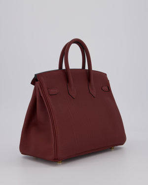 Hermès Birkin 25 Retourne Bag in Rouge H Togo Leather with Gold Hardware