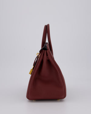 Hermès Birkin 25 Retourne Bag in Rouge H Togo Leather with Gold Hardware