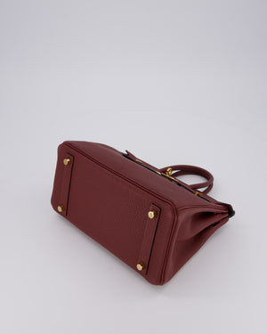 Hermès Birkin 25 Retourne Bag in Rouge H Togo Leather with Gold Hardware