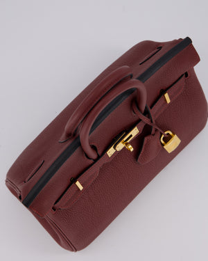 Hermès Birkin 25 Retourne Bag in Rouge H Togo Leather with Gold Hardware