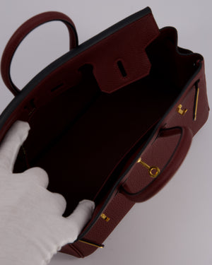 Hermès Birkin 25 Retourne Bag in Rouge H Togo Leather with Gold Hardware